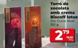 Dia Dia dulce noel - turrón de chocolate con crema biscoff lotus 150 g oferta