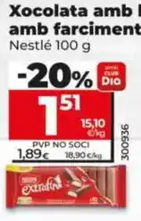 Dia Nestlé - chocolate con leche extrafino con relleno 100 g oferta