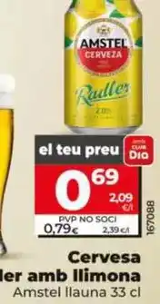Dia Amstel - cerveza radler con limón lata 33 cl oferta