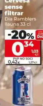 Dia Dia ramblers - cerveza sin filtrar lata 33 cl oferta