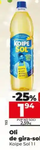 Dia Koipe sol - aceite de girasol 1 l oferta