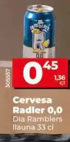 Dia Dia ramblers - cerveza radler 0,0 lata 33 cl oferta