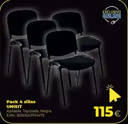 Makro UNISIT Pack 4 sillas oferta