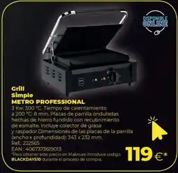 Makro METRO PROFESSIONAL Grill Simple oferta
