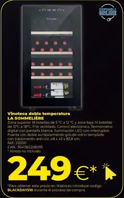 Makro LA SOMMELIÈRE Vinoteca doble temperatura oferta