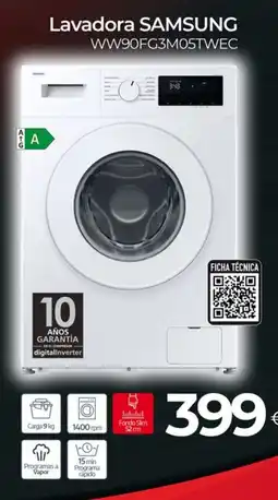 Tien 21 SAMSUNG Lavadora WW90FG3M05TWEC oferta