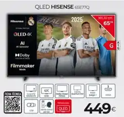 Tien 21 HISENSE Qled 65e77q oferta