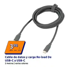 Action Cable de datos y carga Re-load De USB-C a USB-C oferta