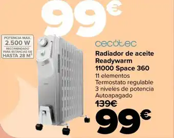 CECOTEC Radiador de aceite Readywarm 11000 Space 360