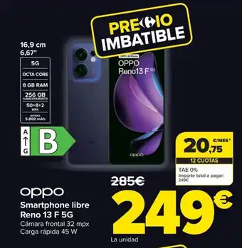 OPPO Smartphone libre Reno 13 F 5G