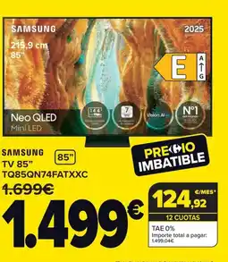 Carrefour SAMSUNG TV 85" TQ85QN74FATXXC oferta