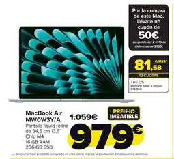 Carrefour MacBook Air MWOW3Y/A oferta