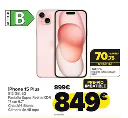 Carrefour iPhone 15 Plus oferta