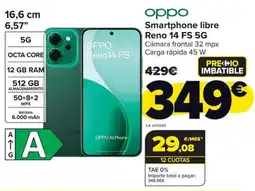 Carrefour OPPO Smartphone libre Reno 14 FS 5G oferta