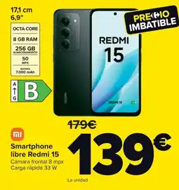 Carrefour Smartphone libre Redmi 15 oferta