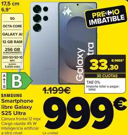Carrefour SAMSUNG Smartphone libre Galaxy S25 Ultra oferta