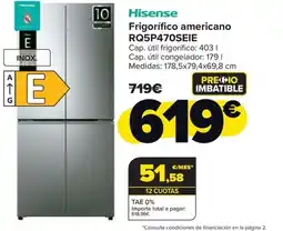 Carrefour HISENSE Frigorífico americano RQ5P470SEIE oferta
