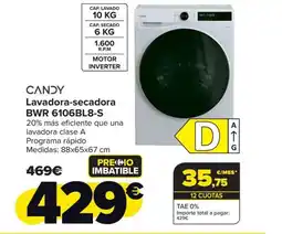 Carrefour CANDY Lavadora-secadora BWR 6106BL8-S oferta