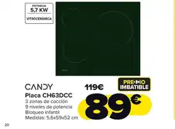 Carrefour CANDY Placa CH63DCC oferta