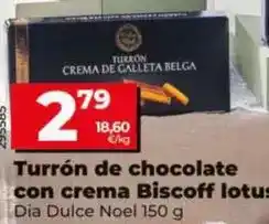 Dia Lotus - turrón de chocolate con crema biscoff dia dulce noel 150 g oferta