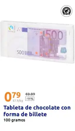 Action Tableta de chocolate con forma de billete oferta