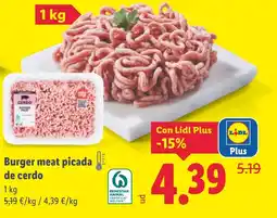 Lidl Burger meat picada de cerdo oferta