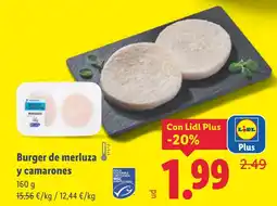 Lidl Burger de merluza y camarones oferta