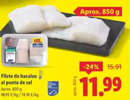 Lidl Filete de bacalao al punto de sal oferta