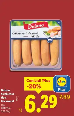 Lidl DULANO Salchichas tipo Bockwurst oferta