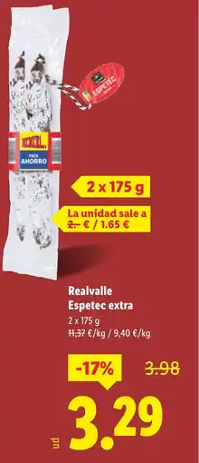 Lidl REALVALLE Espetec extra oferta