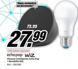 MediaMarkt ECHO POP WIZ Altavoz inteligente Echo Pop + Bombilla Wiz oferta