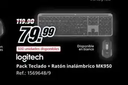 MediaMarkt LOGITECH Pack Teclado + Ratón inalámbrico MK950 oferta