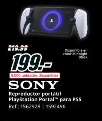 MediaMarkt SONY Reproductor portátil PlayStation Portal™ para PS5 oferta
