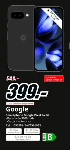 MediaMarkt GOOGLE Smartphone Google Pixel 9a 5G oferta