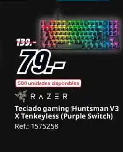 MediaMarkt RAZER Teclado gaming Huntsman V3 X Tenkeyless (Purple Switch) oferta