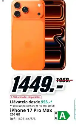 MediaMarkt IPHONE 17 Pro Max 256 GB oferta