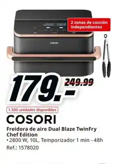 MediaMarkt COSORI Freidora de aire Dual Blaze TwinFry Chef Edition oferta
