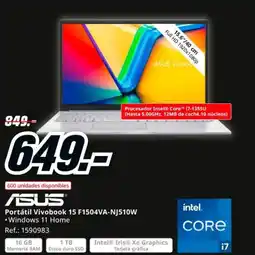 MediaMarkt ASUS Portátil Vivobook 15 F1504VA-NJ510W oferta