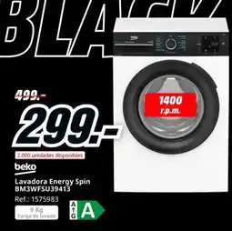 MediaMarkt BEKO Lavadora Energy Spin BM3WFSU39413 oferta