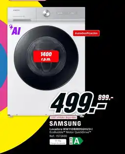 MediaMarkt SAMSUNG Lavadora WW11DB8B95GHU3AI oferta