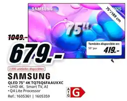 MediaMarkt SAMSUNG QLED 75" 4K TQ75Q6FAAUXXC oferta