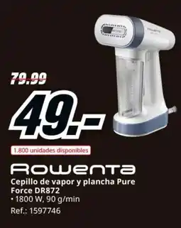 MediaMarkt ROWENTA Cepillo de vapor y plancha Pure Force DR872 oferta
