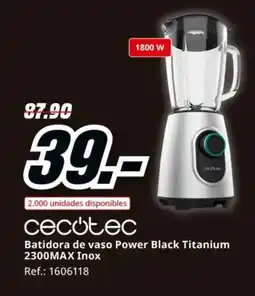 MediaMarkt CECOTEC Batidora de vaso Power Black Titanium 2300MAX Inox oferta