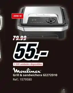 MediaMarkt MOULINEX Grill & sandwichera GI272D10 oferta