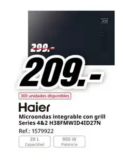 MediaMarkt HAIER Microondas integrable con grill Series 4&2 H38FMWID4ID27N oferta