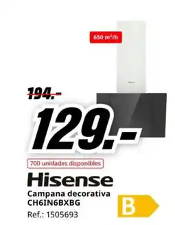 MediaMarkt HISENSE Campana decorativa CH6IN6BXBG oferta