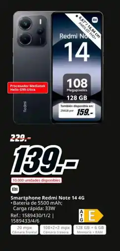 MediaMarkt Smartphone Redmi Note 14 4G oferta