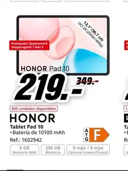 MediaMarkt HONOR Tablet Pad 10 oferta