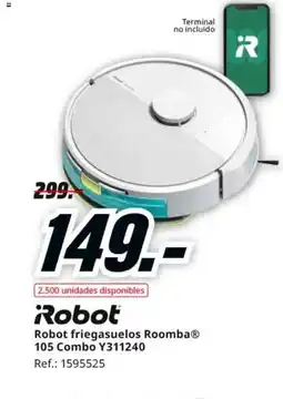 MediaMarkt ROBOT friegasuelos RoombaⓇ 105 Combo Y311240 oferta
