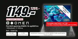 MediaMarkt HP OMEN Portátil gaming OMEN 16-ap0001ns oferta